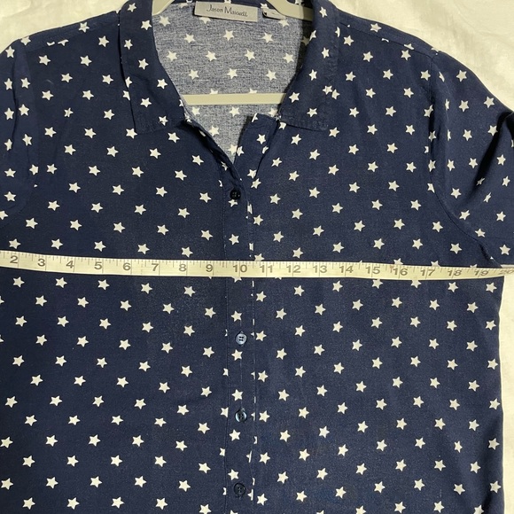 JASON MAXWELL BLUE and white star shirt woman size S - Picture 10 of 16